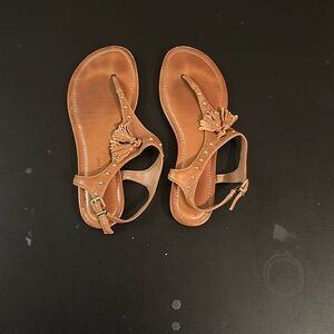 Antonio Melani Tan Leather Tassel Sandal